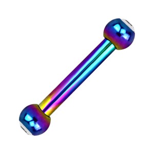 Helix- / Knorpel-Piercing Eloxiert Mehrfarbig Zwei Strass Wei&szlig;