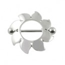 316L Surgical Steel Nipple Ring w/ Flower Ornament