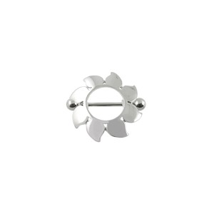316L Surgical Steel Nipple Ring w/ Flower Ornament