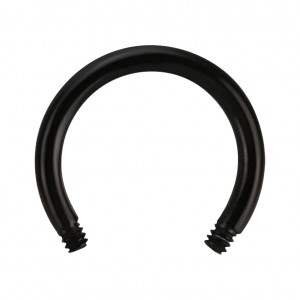 Einzelner Piercing-Stab Hufeisen Blackline Titan Grad 23 Eloxiert Schwarz