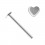 Nasenpiercing Pin Straight 14 Karat WeißGold Herz