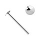 Gerader Nasenpiercing-Pin 14 Karat WeißGold Rund