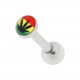 Knorpel-Piercing Helix / Tragus Straight Cannabis Fahne