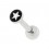 Knorpel-Piercing Helix / Tragus Straight Stern Wei&szlig; / Schwarz