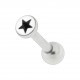 Knorpel-Piercing Helix / Tragus Straight Stern Schwarz/Wei&szlig;