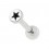 Knorpel-Piercing Helix / Tragus Straight Stern Schwarz/Wei&szlig;