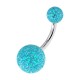 Colorful Glitter Blue Acrylic Navel Bar Belly Button Ring