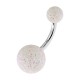Colorful Glitter White Acrylic Navel Bar Belly Button Ring