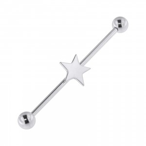 Star 316L Surgical Steel Industrial Barbell Piercing