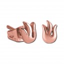 Flame Molded Pink PVD 316L Steel Earrings Ear Studs Pair