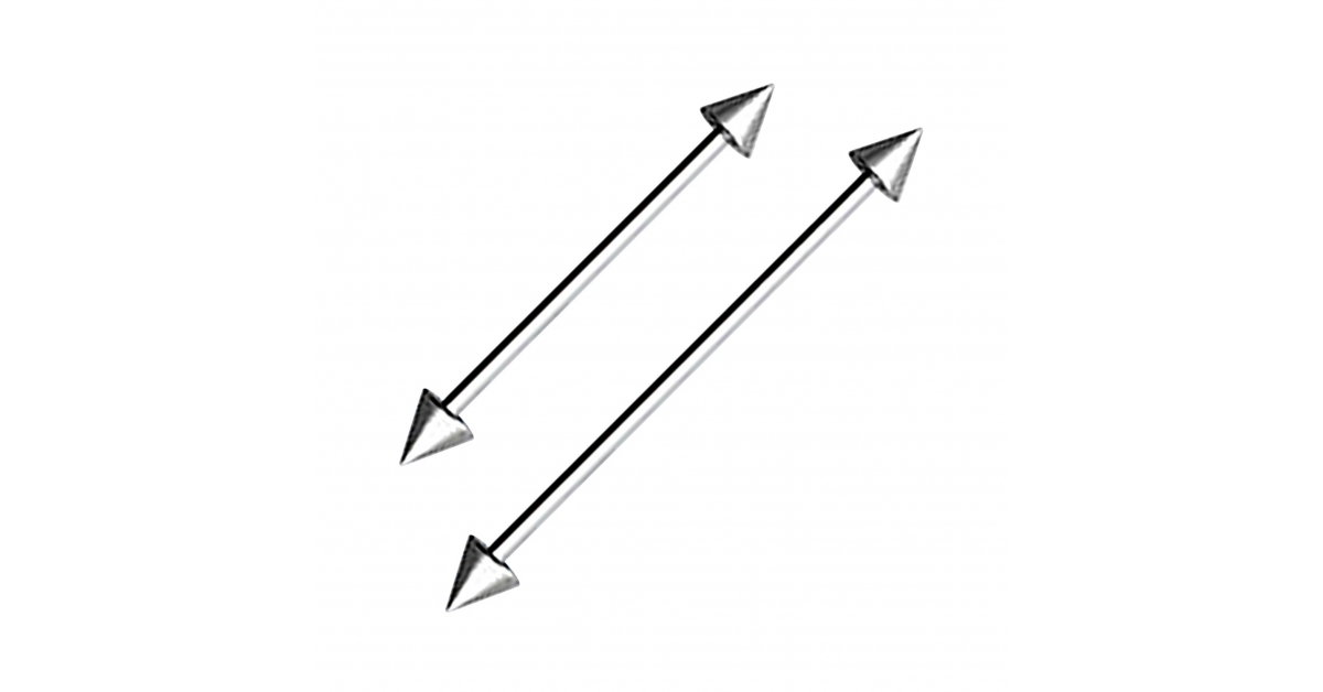 Spikes Grade 23 Titanium Barbell 1.6mm Industrial Piercing Ring