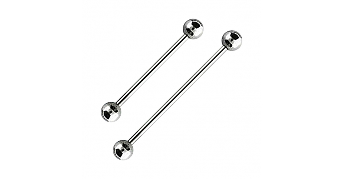 Barbell Industriel En Titane G23 Stérile - Piercing Langue, Cartilage, Oreille - 14G (1.6mm), Boules 6mm - WARRIOR