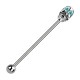 Industrial-Piercing Totenkopf Zwei Augen Strass Türkis
