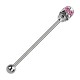 Industrial-Piercing Totenkopf Zwei Augen Strass Rosa