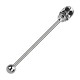 Industrial-Piercing Totenkopf Zwei Augen Strass Schwarz