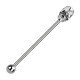 Industrial-Piercing Totenkopf Zwei Augen Strass Weiß