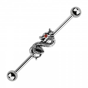 Industrial-Piercing Drachen Auge Strass Feuerorange