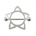 316L Surgical Steel Nipple Ring w/ Star Ornament
