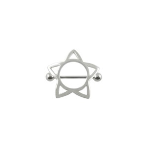 316L Surgical Steel Nipple Ring w/ Star Ornament