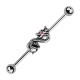Industrial-Piercing Drachen Auge Strass Rosa