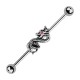 Pink Strass Eye Dragoon Industrial Straight Barbell Ring