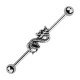 Industrial-Piercing Drachen Auge Strass Schwarz