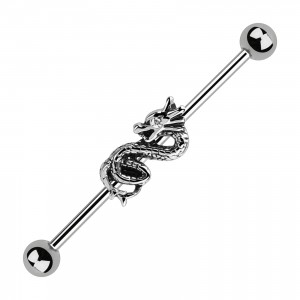 Industrial-Piercing Drachen Auge Strass Wei&szlig;