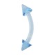 Two Spikes Light Blue Eyebrow Curved Bar Bioflex Ring