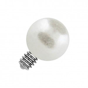 Pure White Fake Pearl for Microdermal Piercing