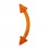 Two Spikes Orange Eyebrow Curved Bar Bioflex Ring