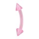 Two Spikes Pink Eyebrow Curved Bar Bioflex Ring