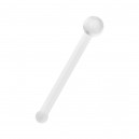 White Ball Flexible Bioflex Pin Straight Nose Piercing Ring