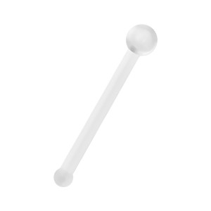 Gerader Nasenpiercing-Pin Bioflex Flexibel Kugel Wei&szlig;