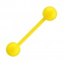 Yellow Opaque Flexible Bioflex Tongue Ring Straight Barbell
