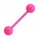 Pink Opaque Flexible Bioflex Tongue Ring Straight Barbell
