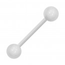 White Opaque Flexible Bioflex Tongue Ring Straight Barbell