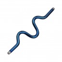 Stab Industrial-Piercing Gewellt Eloxiert Blau