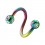 Spiral-Piercing Eloxiert Mehrfarbig 5 Strass Wei&szlig;