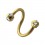 Piercing Spirale Eloxiert Golden 5 Strass Weiß