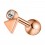 Helix- / Tragus-Piercing Stahl 316L Gold Rosa Kleines Dreieck & Strass Wei&szlig;