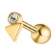 Helix- / Tragus-Piercing Stahl 316L Golden Kleines Dreieck & Strass Weiß
