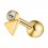 Piercing Tragus / Helix Stahl 316L Golden Rosa Kleines Dreieck & Strass Weiß