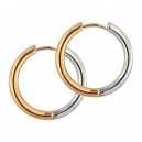 Ohr 316L Einfacher Ring Zweifarbig Metallisiert / Golden Rosa