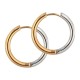 Ohrringe 316L Einfacher Ring Zweifarbig Metallisiert / Golden Rosa