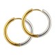 Ohrring 316L Einfacher Ring Zweifarbig Metallisiert / Golden