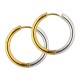 Ohrringe 316L Einfacher Ring Zweifarbig Metallisiert / Golden