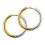 Gold/Metallized Bicolor Simple Hoop 316L Earrings Ear Pair