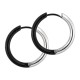 Black/Metallized Bicolor Simple Hoop 316L Earrings Ear Pair