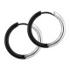 Ohrringe 316L Einfacher Ring Zweifarbig Metallisiert / Schwarz