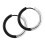 Black/Metallized Bicolor Simple Hoop 316L Earrings Ear Pair